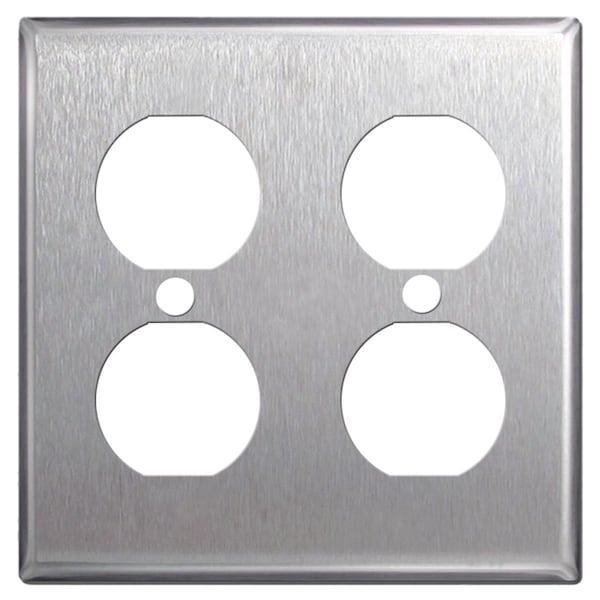 Electriduct Stainless Steel Wall Plates Light Switch Covers - Electriduct, PK1 WP-ED-SS-2G-4O-5PK - main